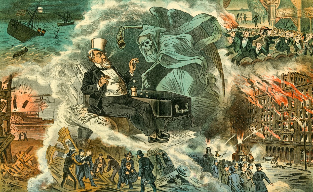 Hazard se smrtí, 1883 od Bernard Gillam