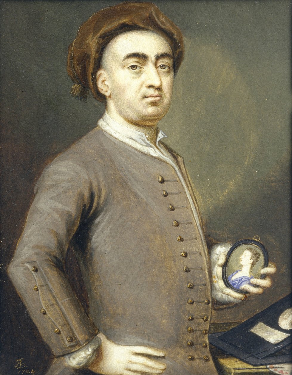Autoportrét, 1724 (miniatura) od Bernard III Lens