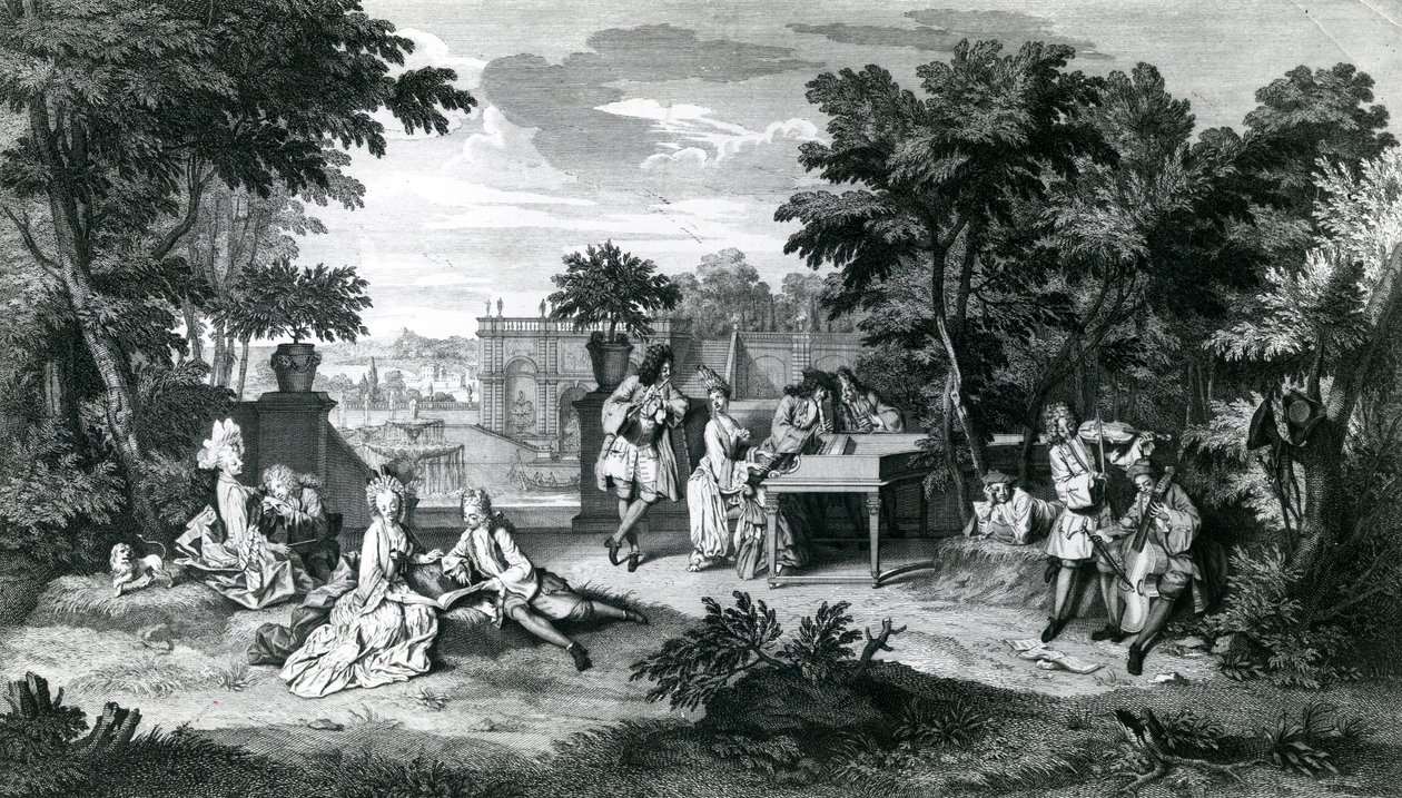 Ve stínu hájů za krásného letního dne ... asi 1710 od Bernard Picart