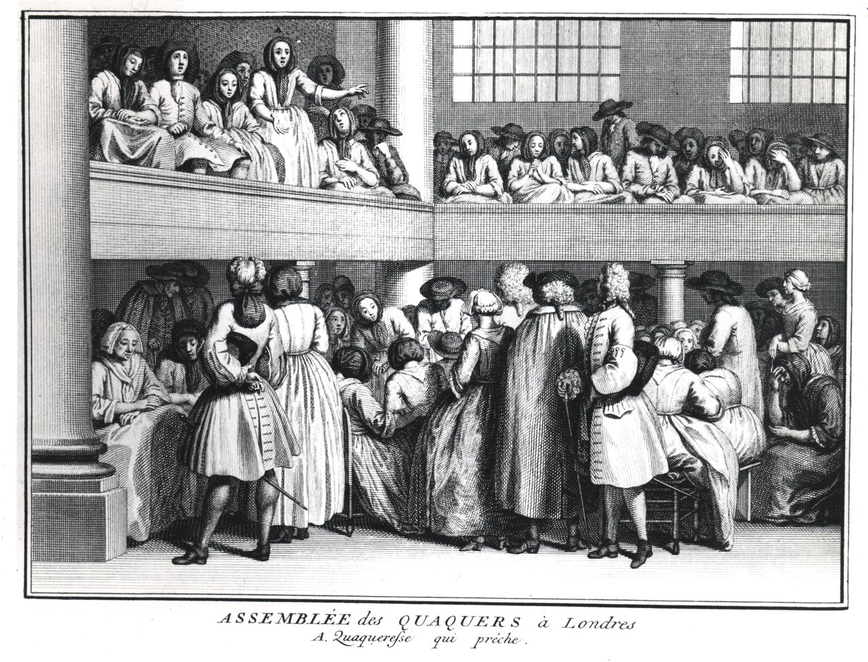 Kvakerské shromáždění v Londýně, 1736 od Bernard Picart