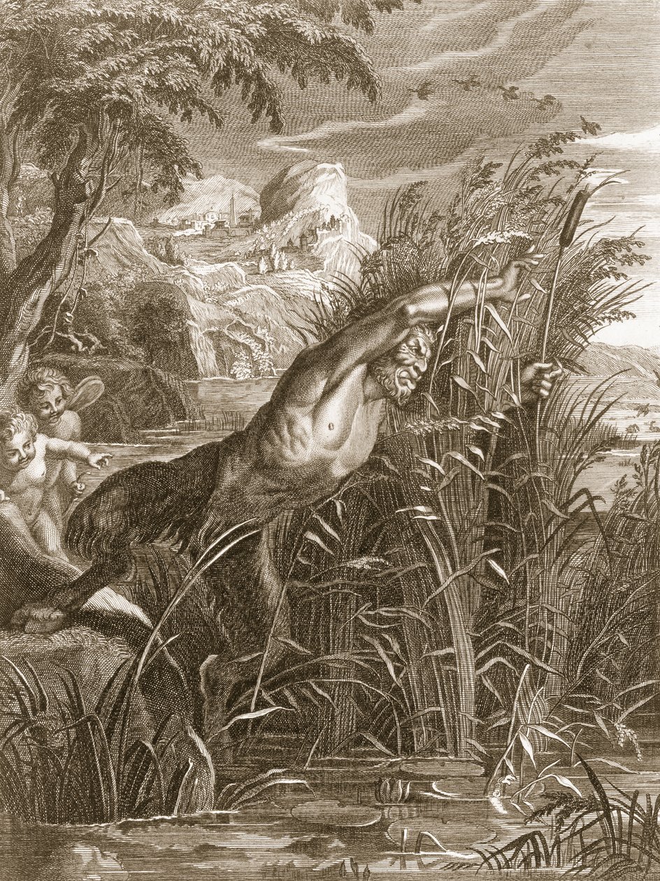 Pan Pursues Syrinx: She is Transformed to a Reed, 1731 od Bernard Picart