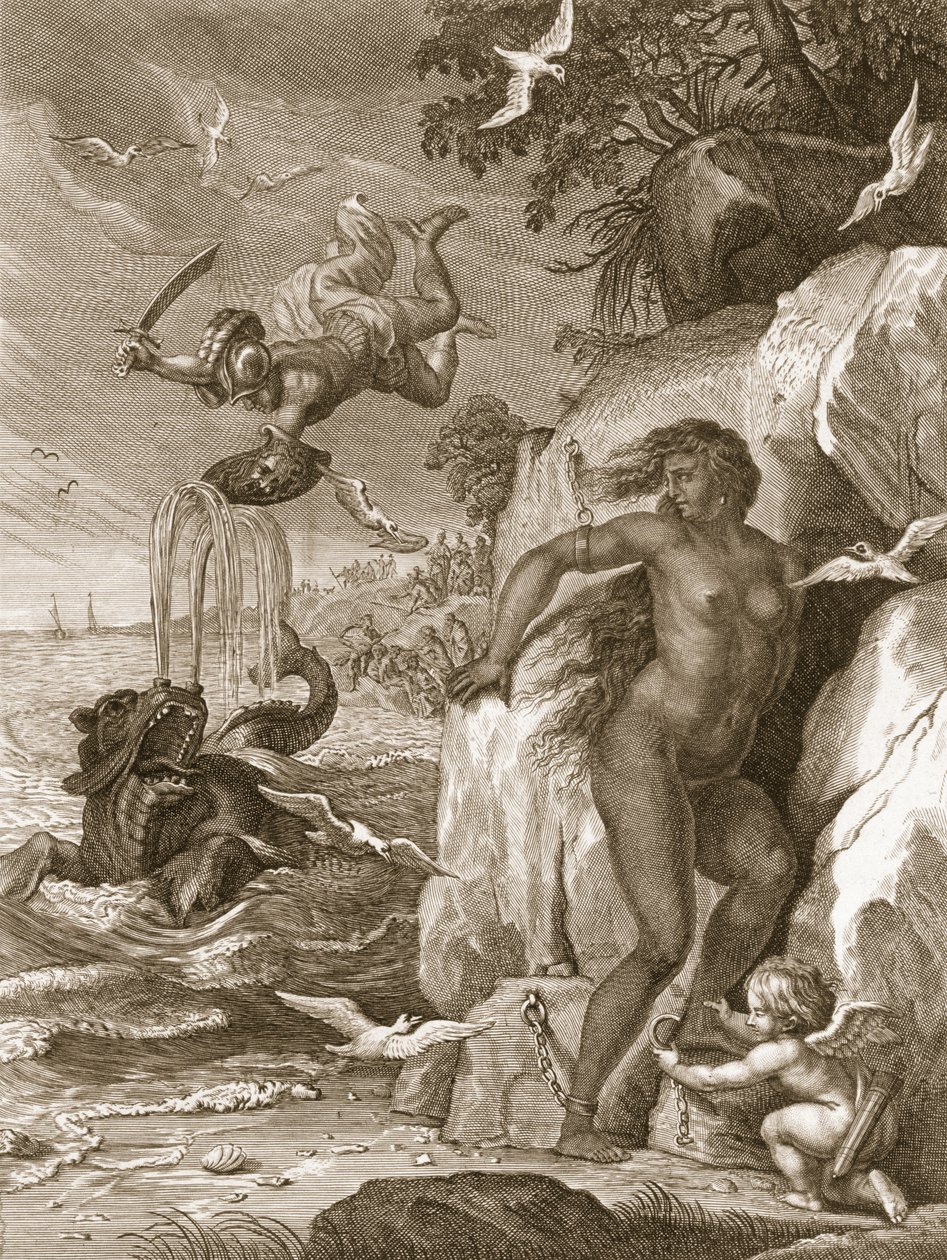Perseus vysvobodí Andromedu z mořské příšery, 1731 od Bernard Picart