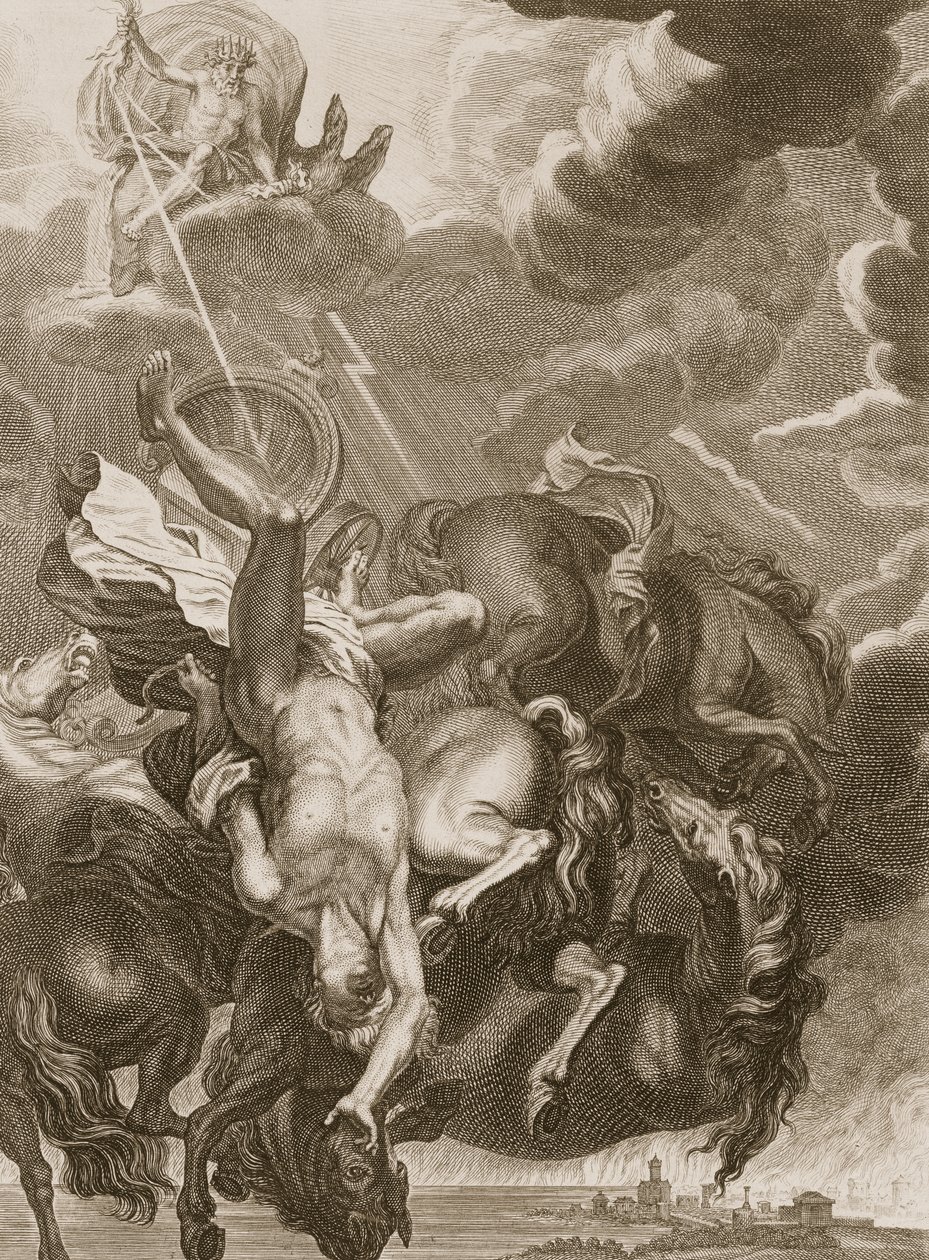 Phaeton sražen Jupiterovým bleskem, 1731 od Bernard Picart