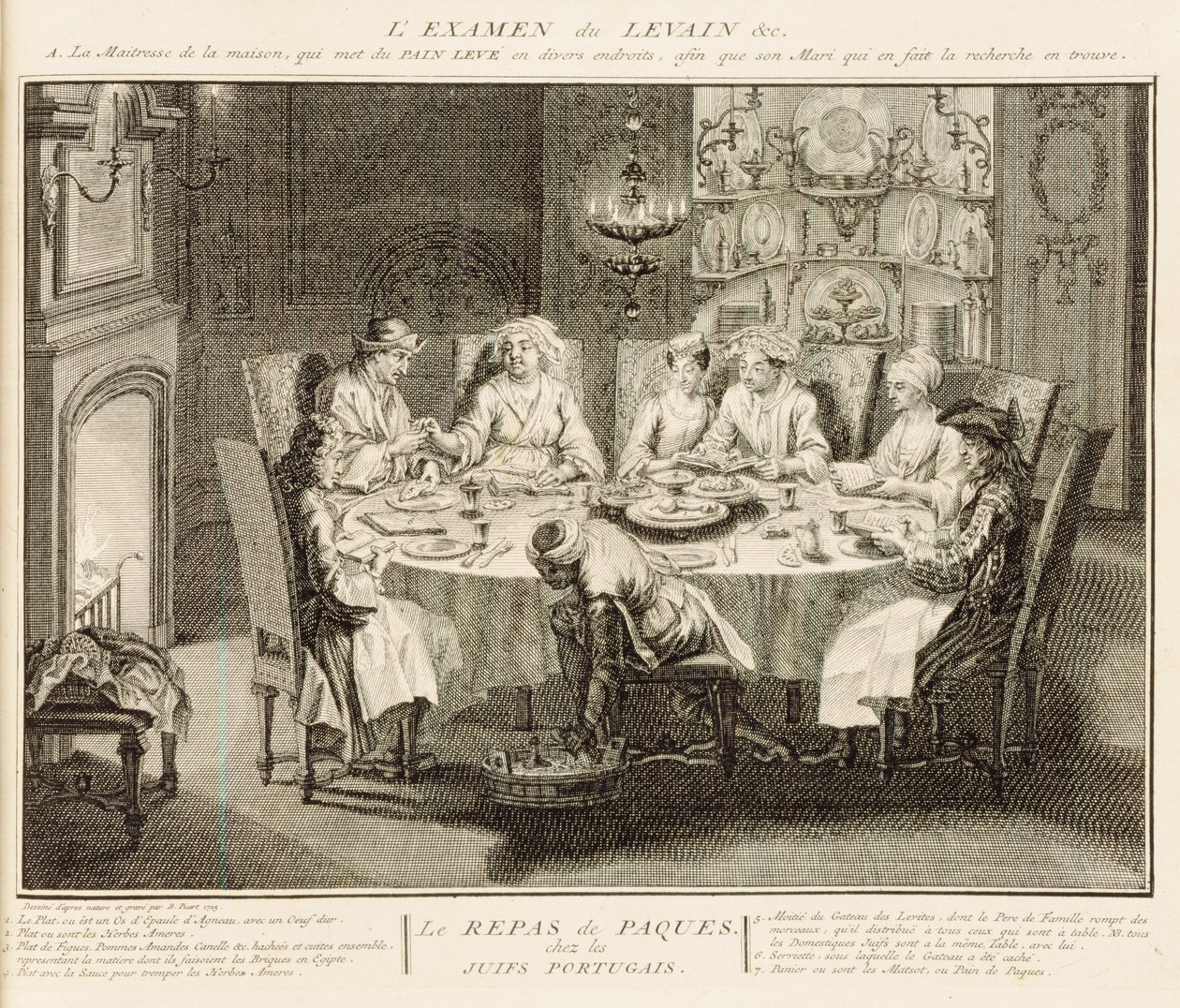 Portugalští Židé slaví svátek Pesach, ilustrace z knihy "Náboženské obřady a zvyky", 1725 od Bernard Picart
