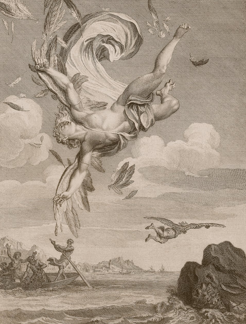 Ikarův pád, 1731 od Bernard Picart