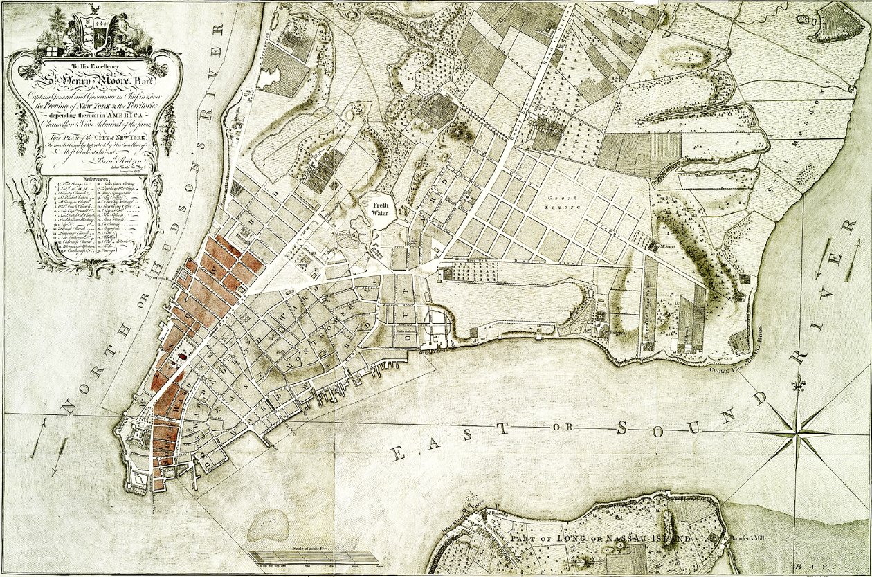 Mapa z roku 1776 od Bernard Ratzer