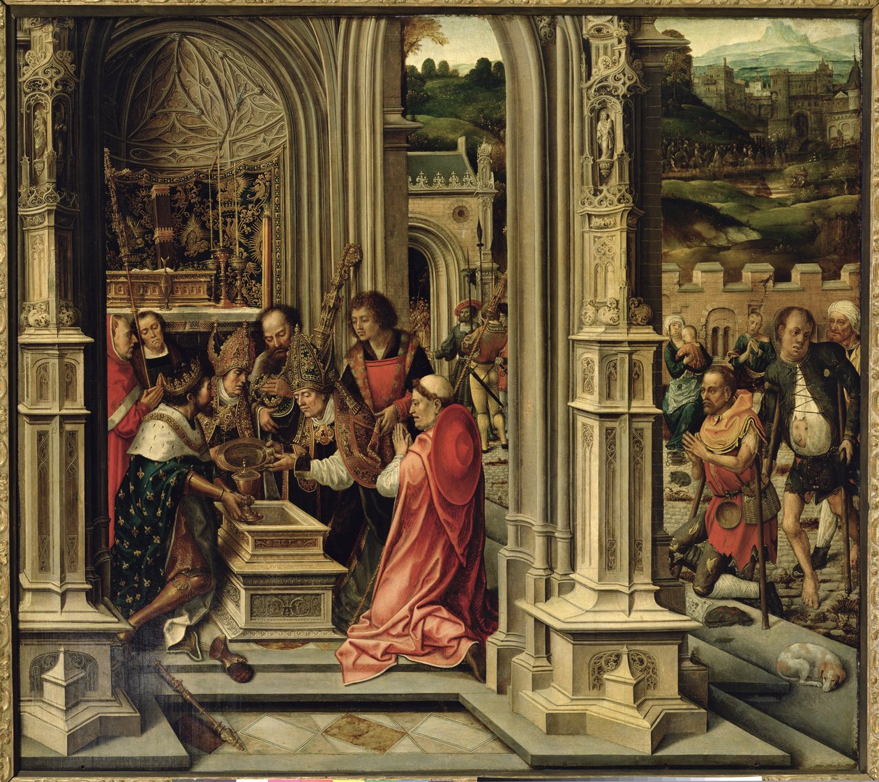 Karel Veliký (742-814) Umístění relikvií Krista v kapli Aix-la-Chapelle od Bernard van Orley