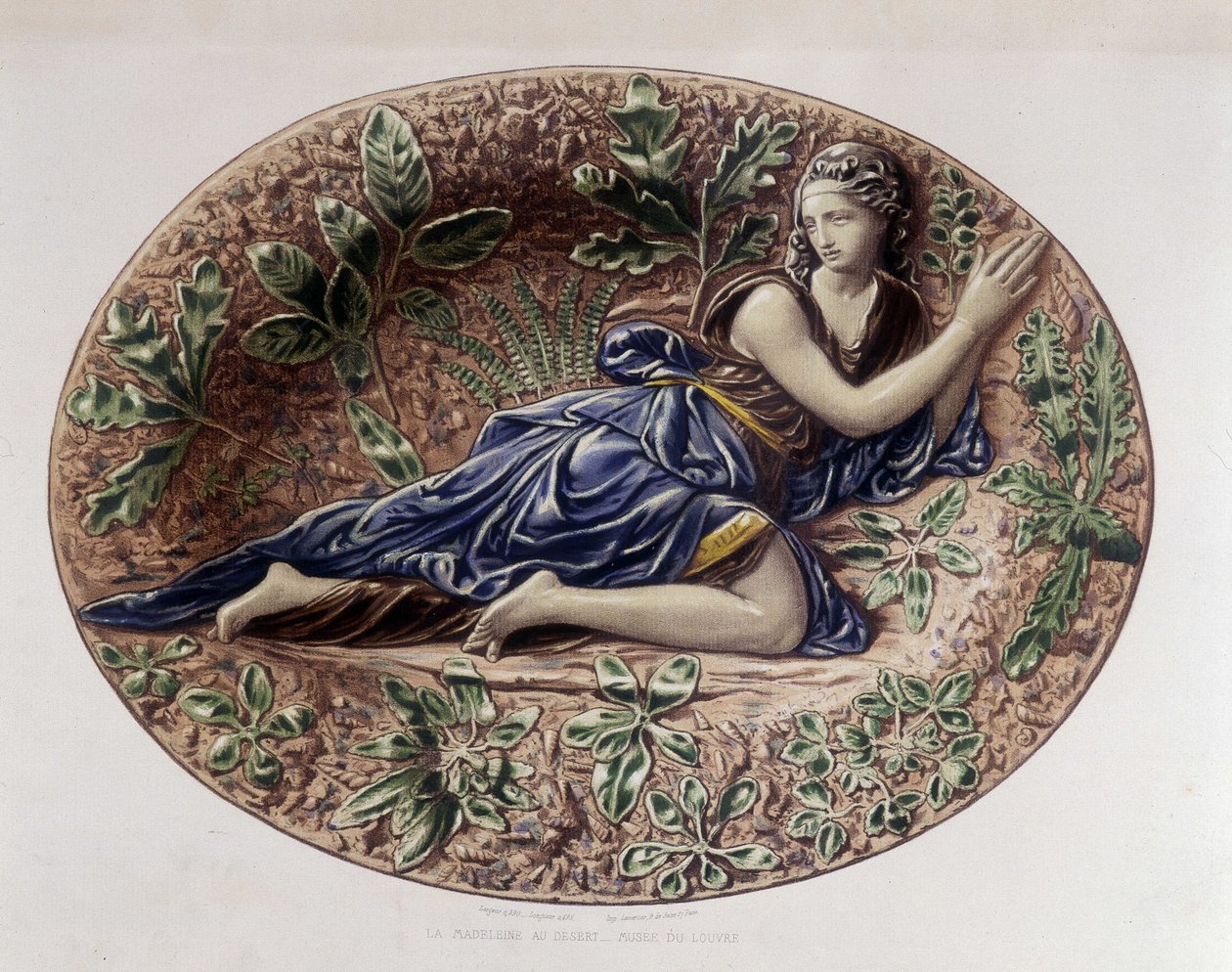 Madeleine au désert - Plat céramique, v „Dílo Bernarda Palissyho“ od C. Delange a C. Bornemana, Paříž od Bernard (after) Palissy