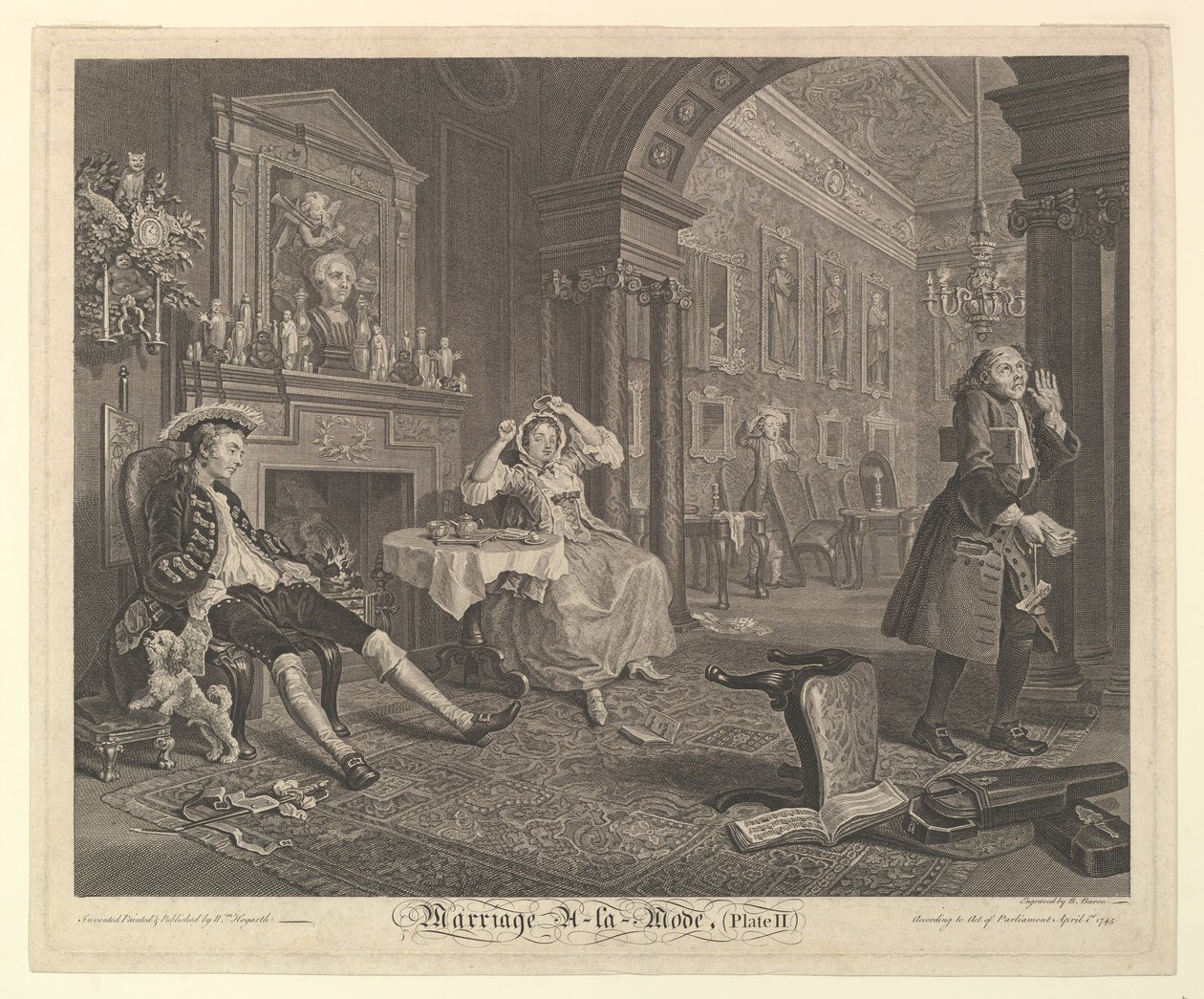 Marriage A-la-Mode, Plate II, duben 1745. od Bernard Baron