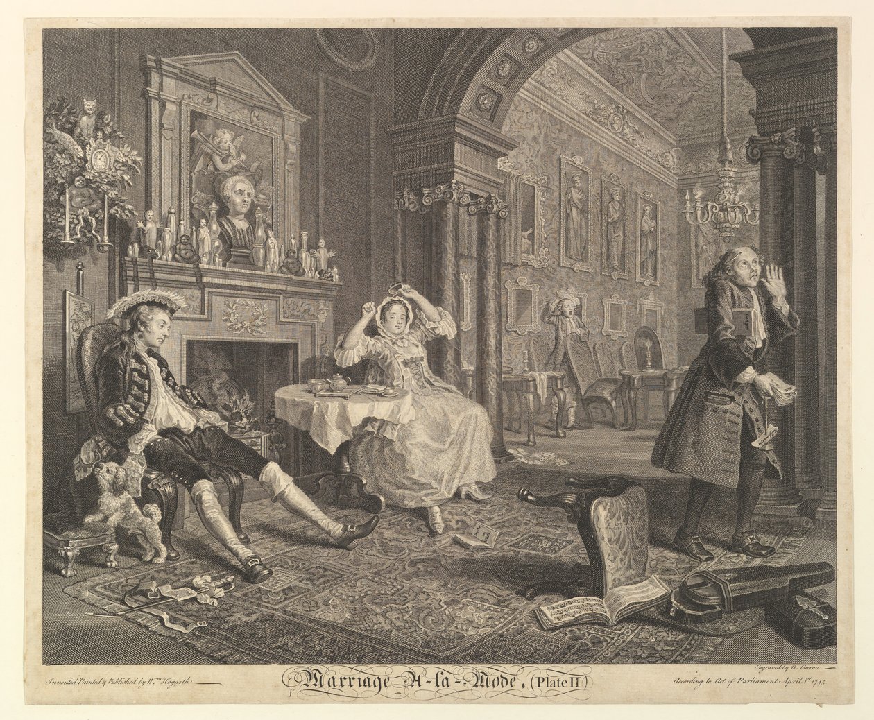 Marriage A-la-Mode, Plate II, 1. dubna 1745. od Bernard Baron