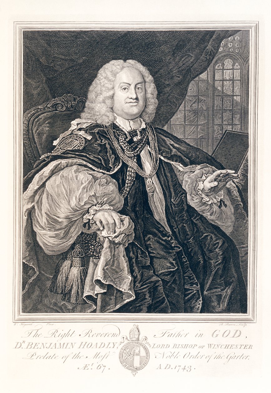 Portrét doktora Benjamina Hoadlyho, lorda biskupa z Winchesteru, 1743. od Bernard Baron
