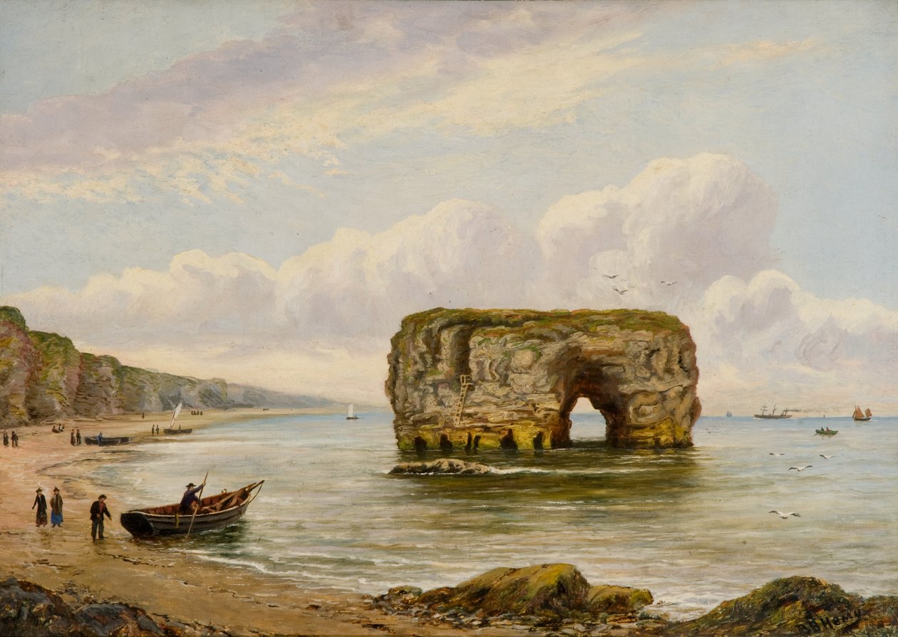 Marsden Rock, asi 1880-1900 (olej na plátně) od Bernard Benedict Hemy