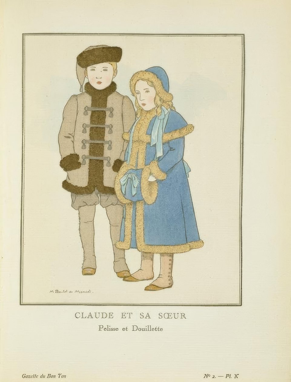Claude a jeho sestra - Pelisse a Douilette od Bernard Boutet de Monvel
