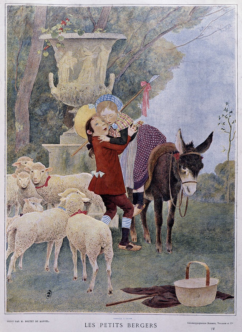Malí ovčáci - Boutet de Monvel, začátek 20. století. od Bernard Boutet de Monvel