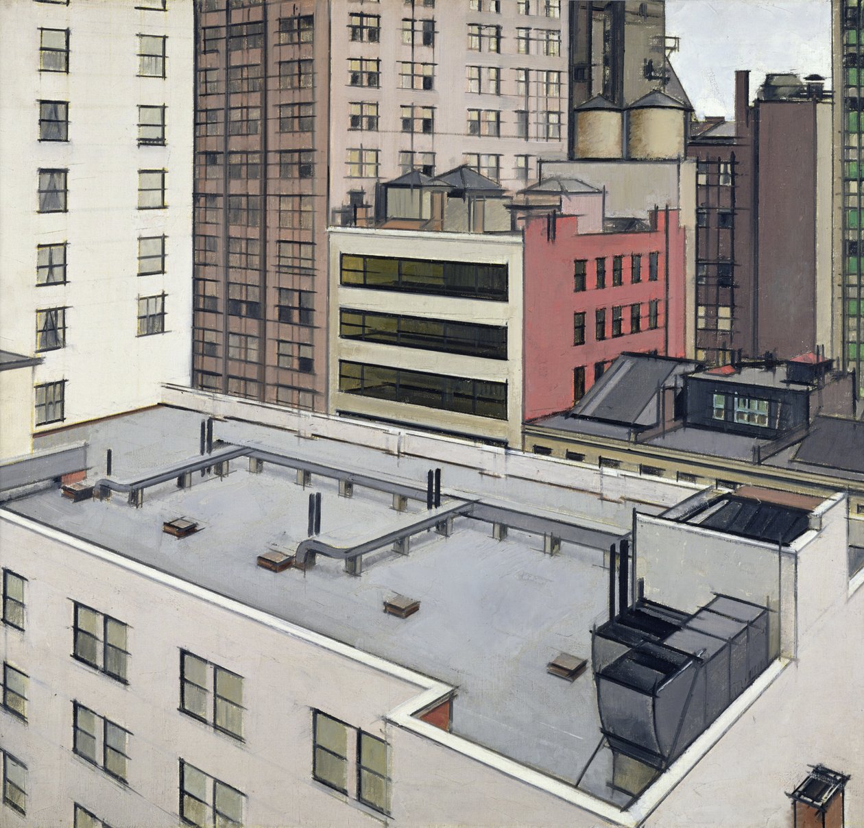 Střechy New Yorku, cca 1930 (olej na plátně) od Bernard Boutet de Monvel