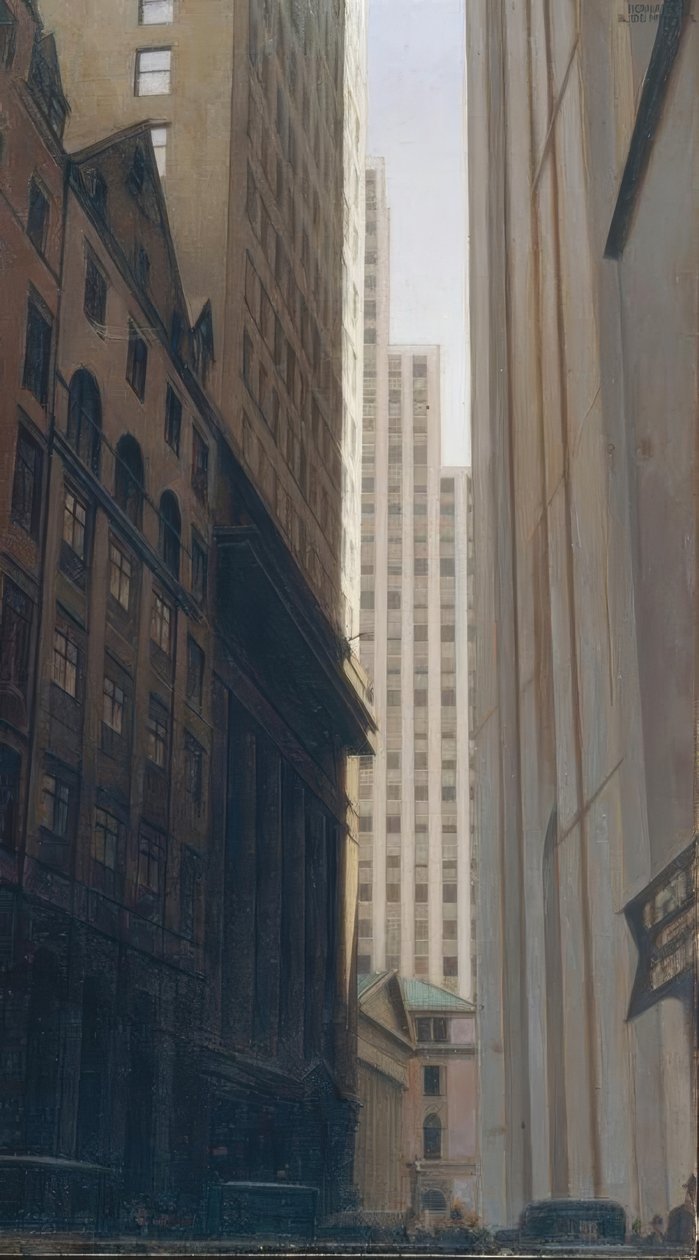 Pohled na Wall Street od Bernard Boutet de Monvel