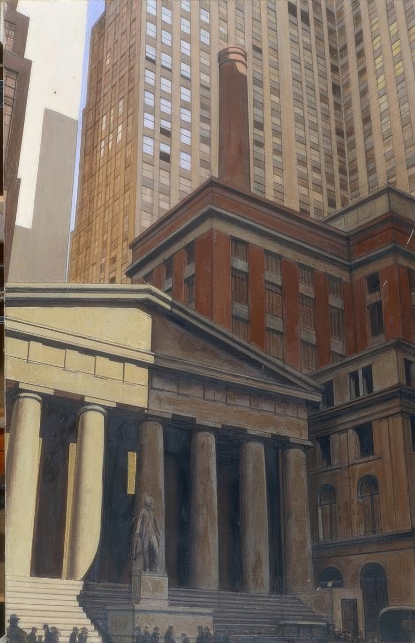 Pohled na Wall Street od Bernard Boutet de Monvel