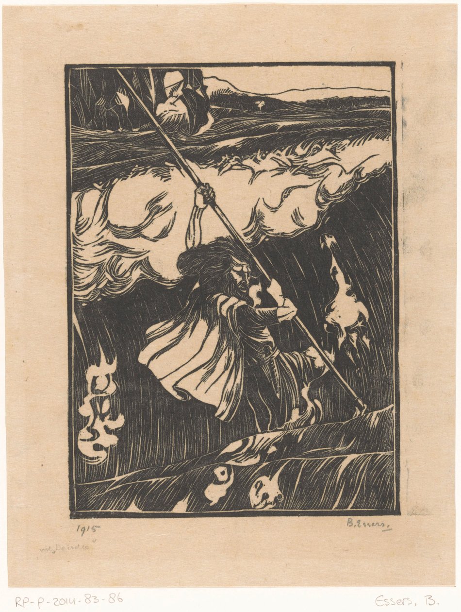 Cuchulainn bojuje s příbojem od Bernard Essers (signed by artist)