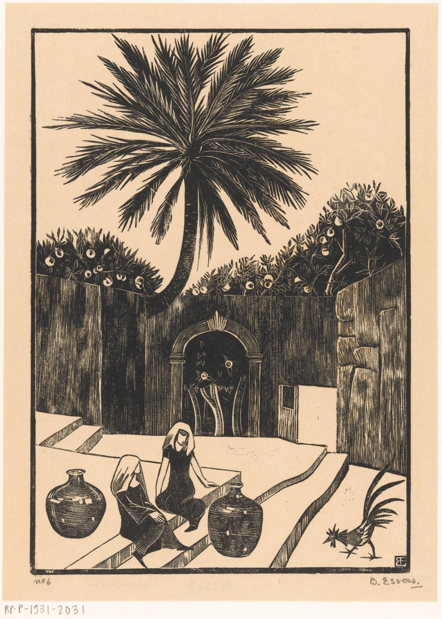 Ulice s kroky v Taormině na Sicílii od Bernard Essers (signed by artist)