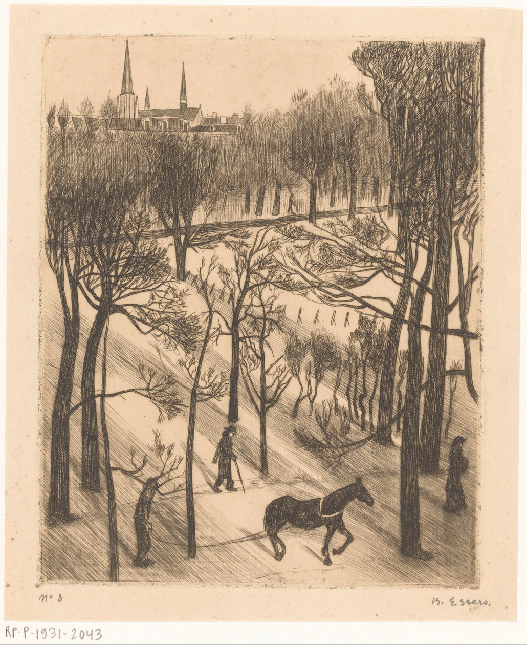 Vondelpark v zimě od Bernard Essers (signed by artist)