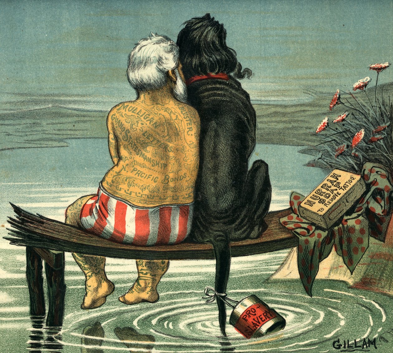 Me and Jack publikoval v Puck Magazine 1884, (barevný Chromolitograf) od Bernard Gillam