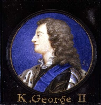 Portrét George II (1683-1760) (akvarel na kartě) od Bernard III Lens