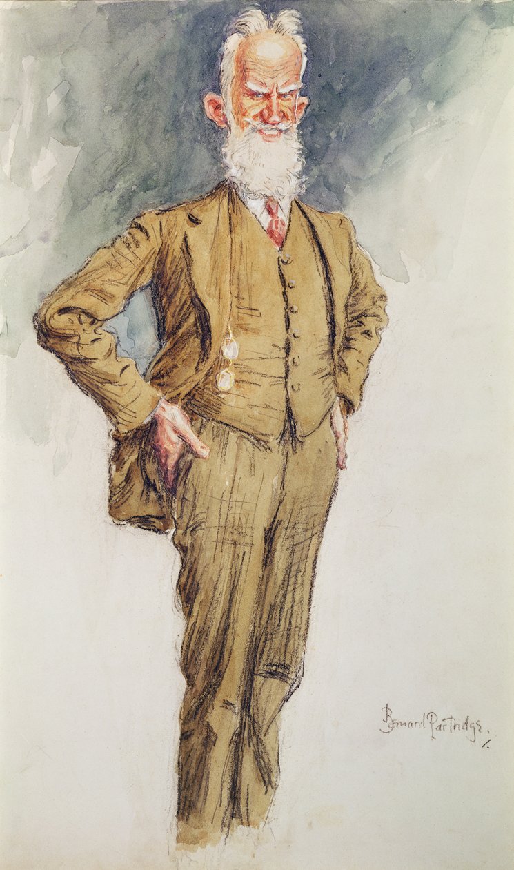 Portrét George Bernarda Shawa, kolem roku 1925 (akvarel na papíře) od Bernard John Partridge