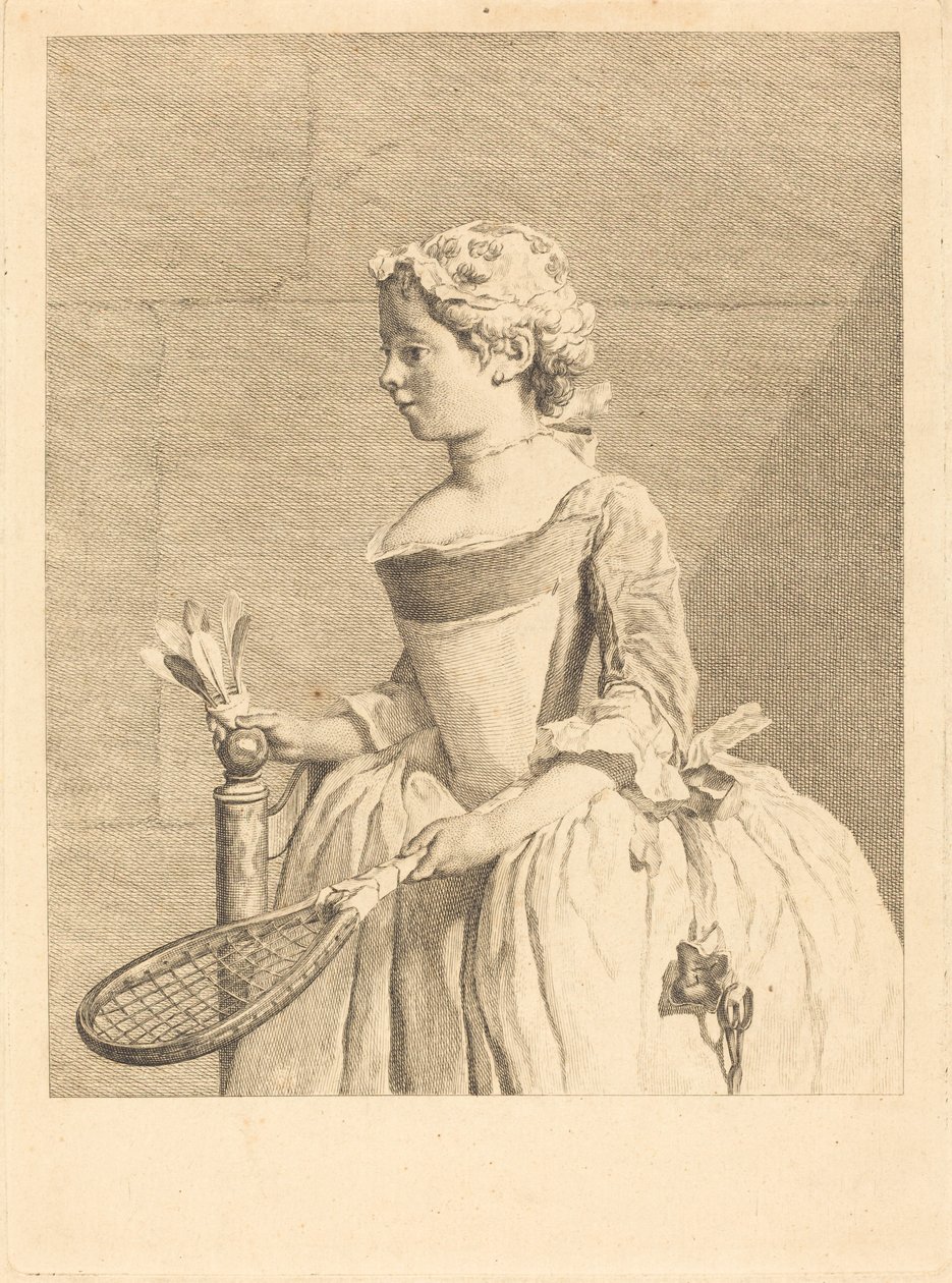 Mladá dívka za volantem (Mladá dívka s raguette) od Bernard Lépicié after Jean Siméon Chardin