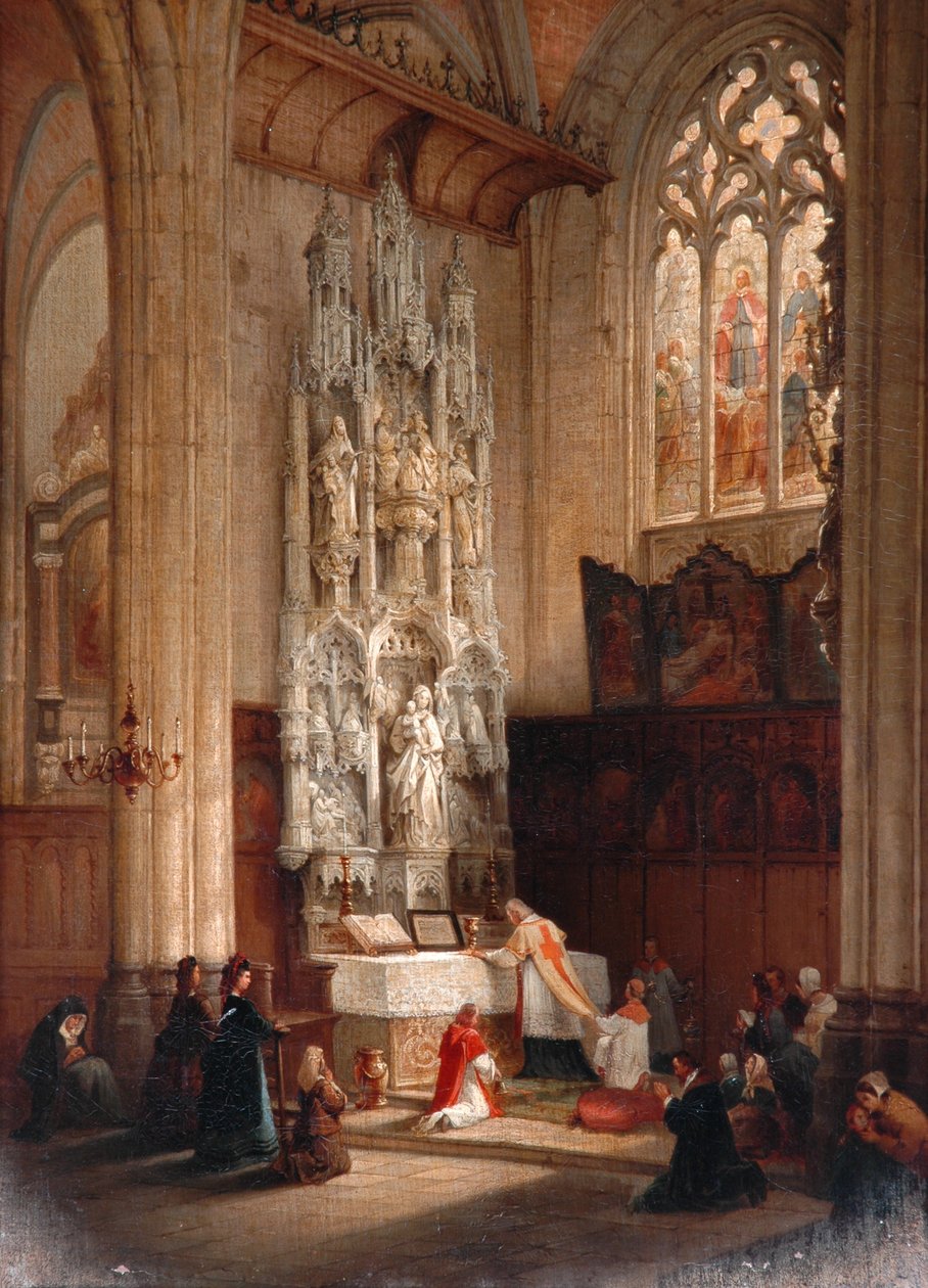 Interiér kostela St Waudru, Mons od Bernard Neyt