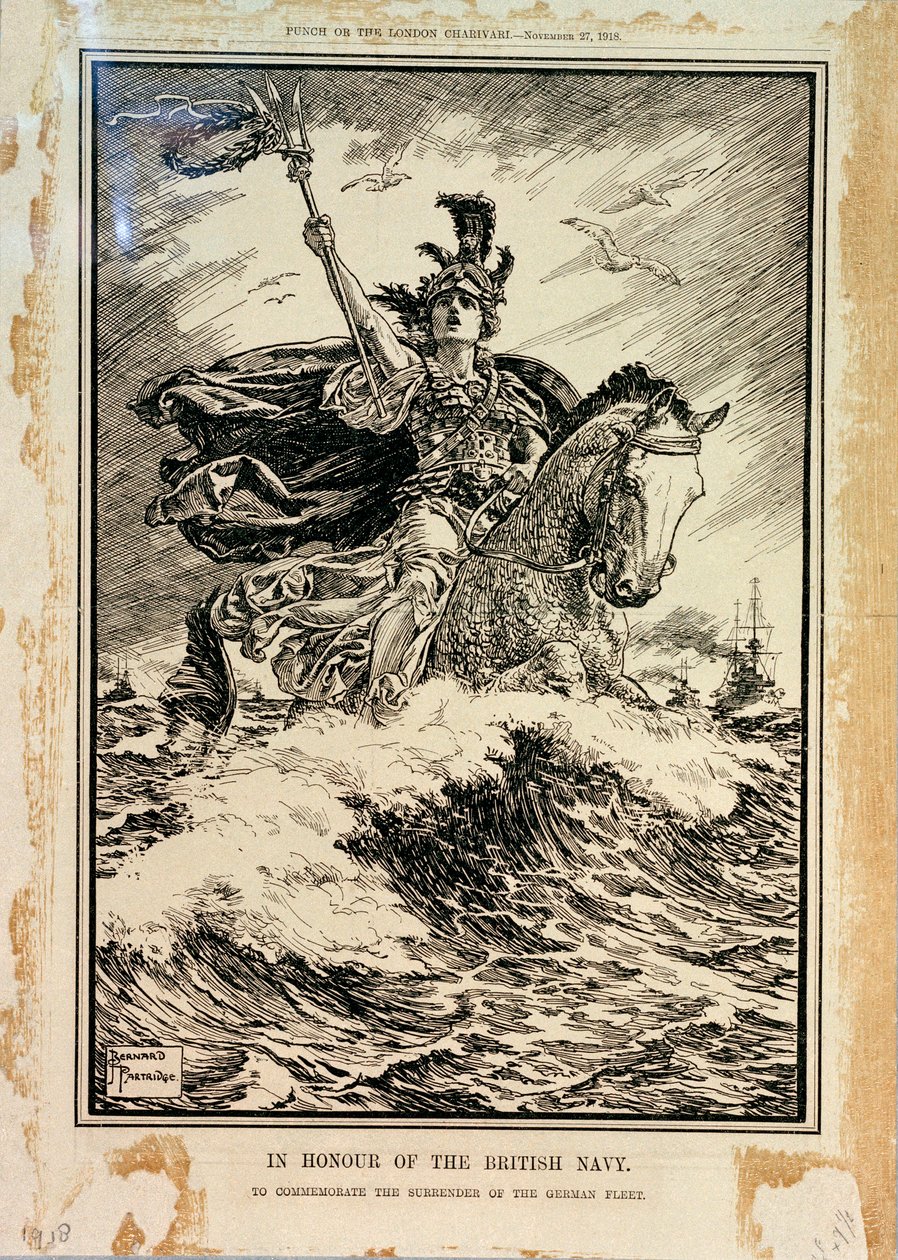 Na počest britského námořnictva. Na památku kapitulace německého loďstva. Obálka časopisu Punch, 27. listopadu 1918. od Bernard Partridge