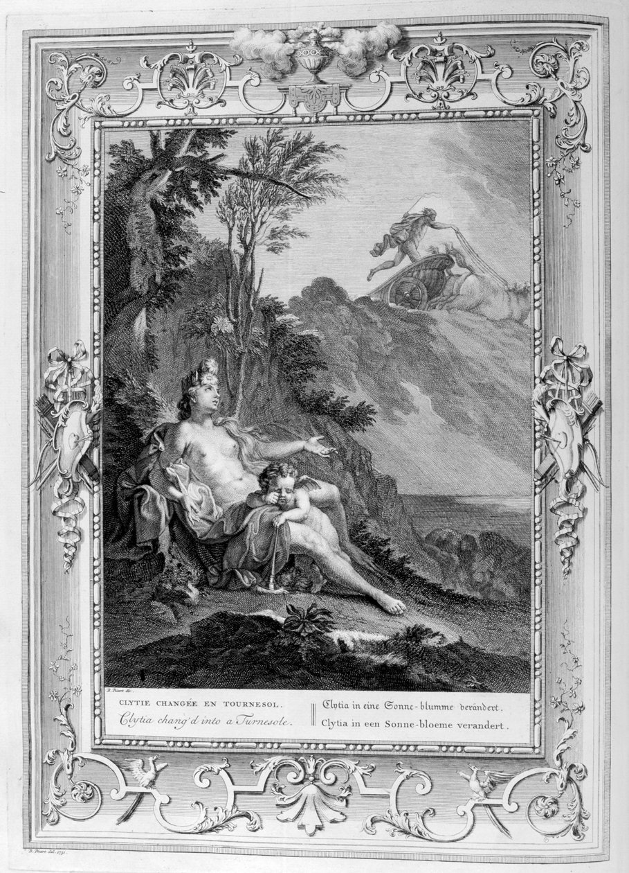Clytia se změnila v Turnesole, 1733 od Bernard Picart