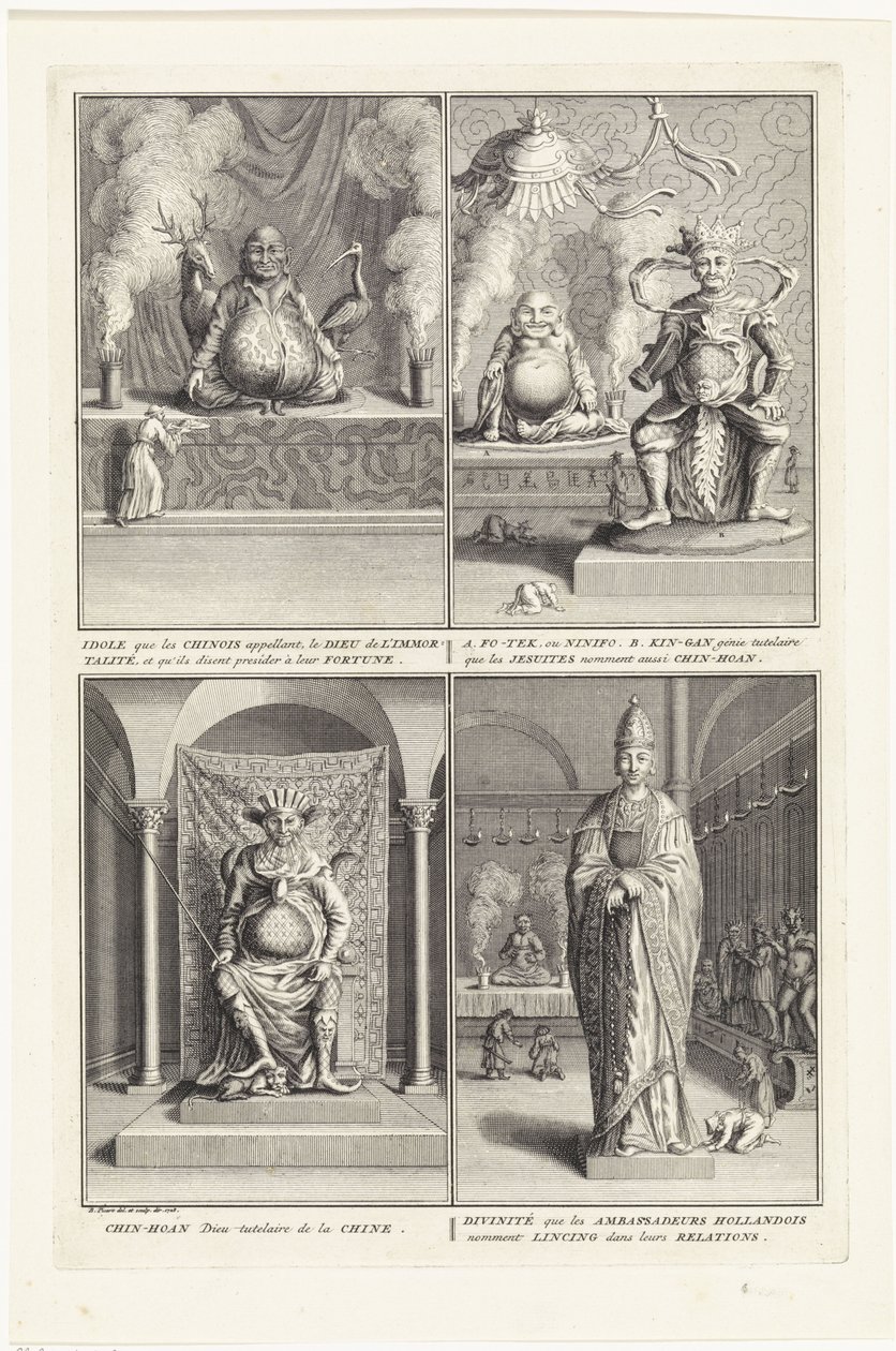 Čtyři čínští bohové, 1728 od Bernard Picart