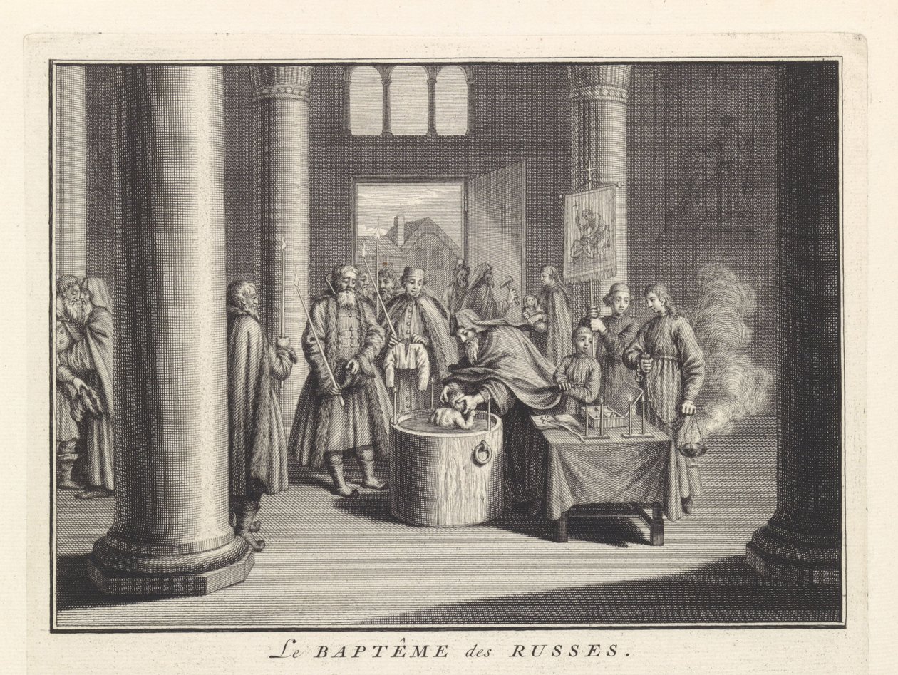 Křest dětí v Rusku, 1732 od Bernard Picart