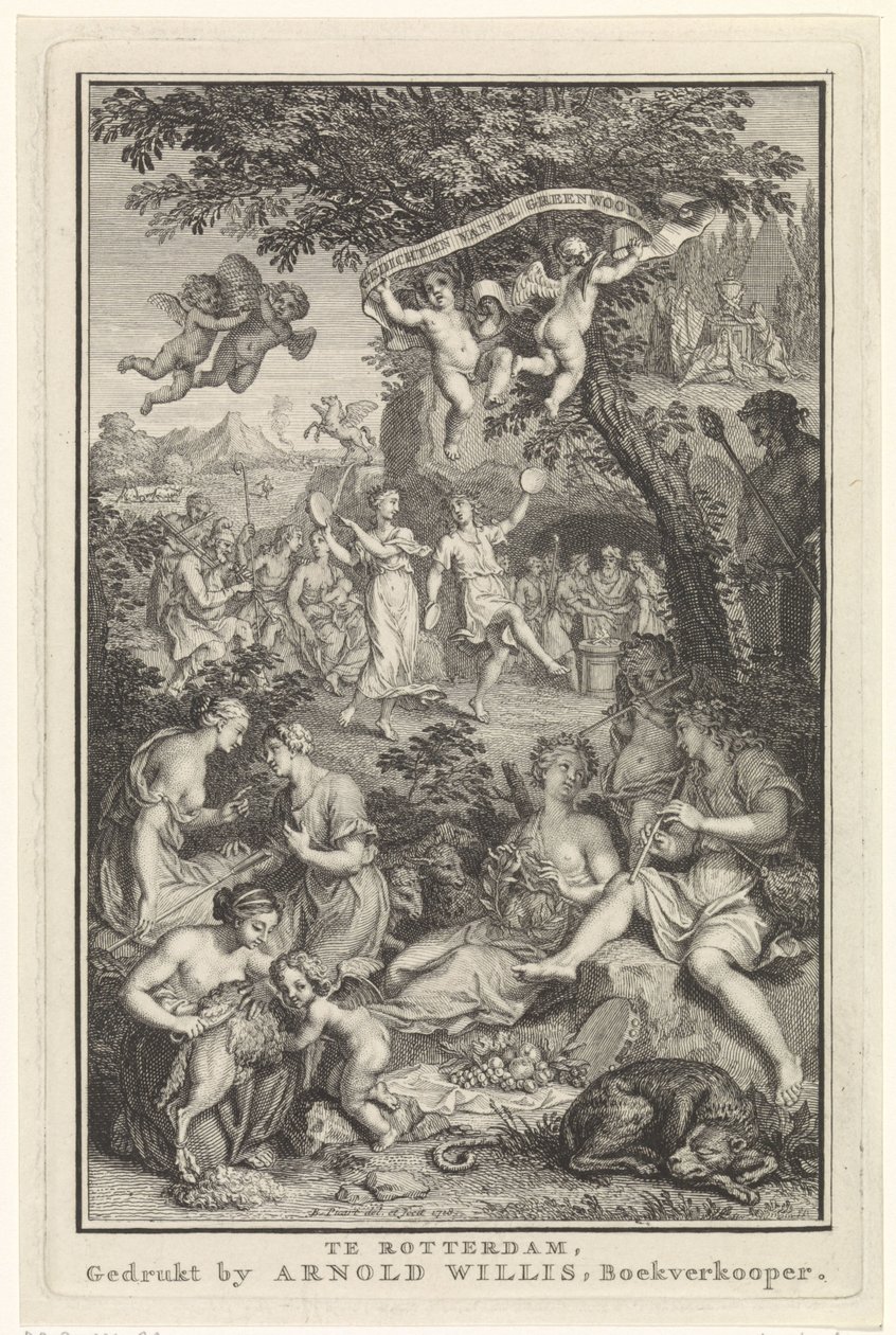 Krajina s pastýři a pastýřkami Titulní list pro: F. Greenwood, Básně, 1719 od Bernard Picart
