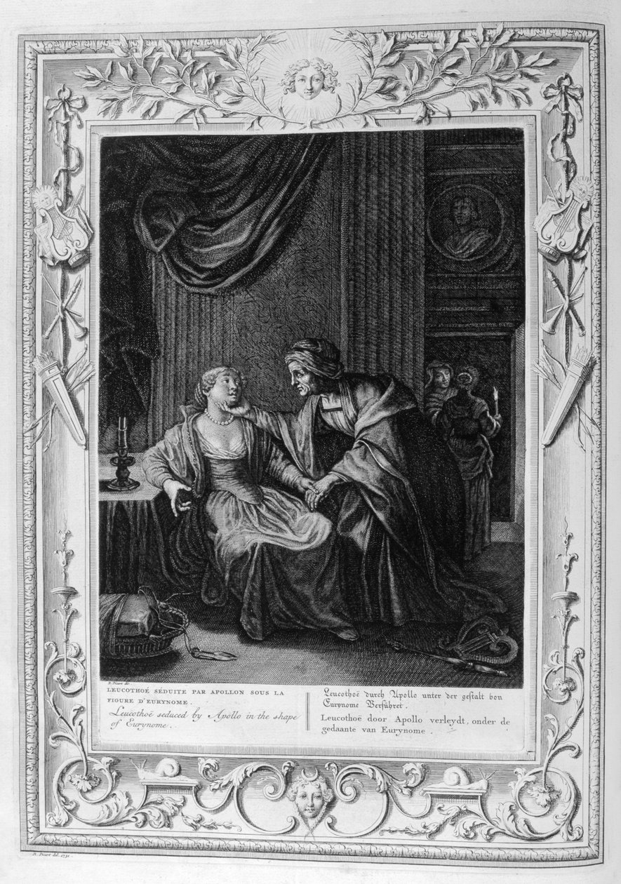 Leucothoe svedený Apollonem (rytina) od Bernard Picart
