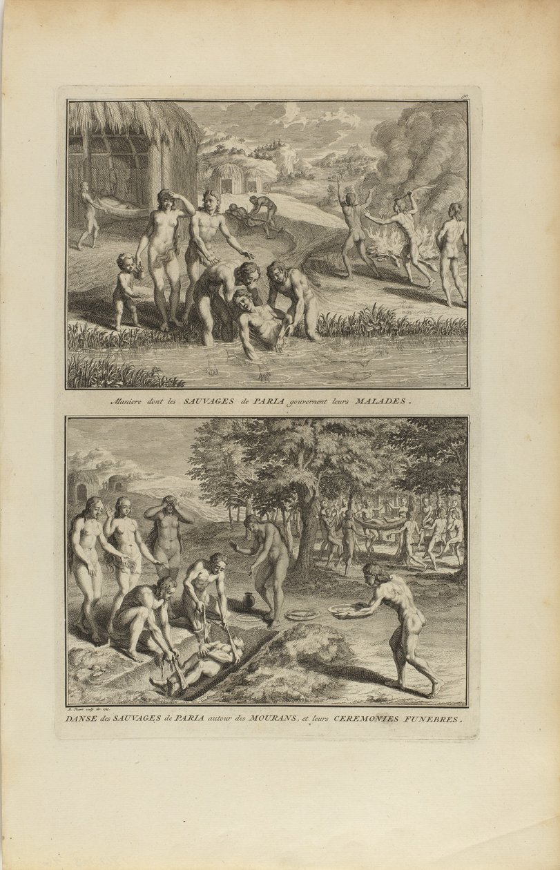 Manière dont les Sauvages.../Dance des Sauvages de Paria od Bernard Picart