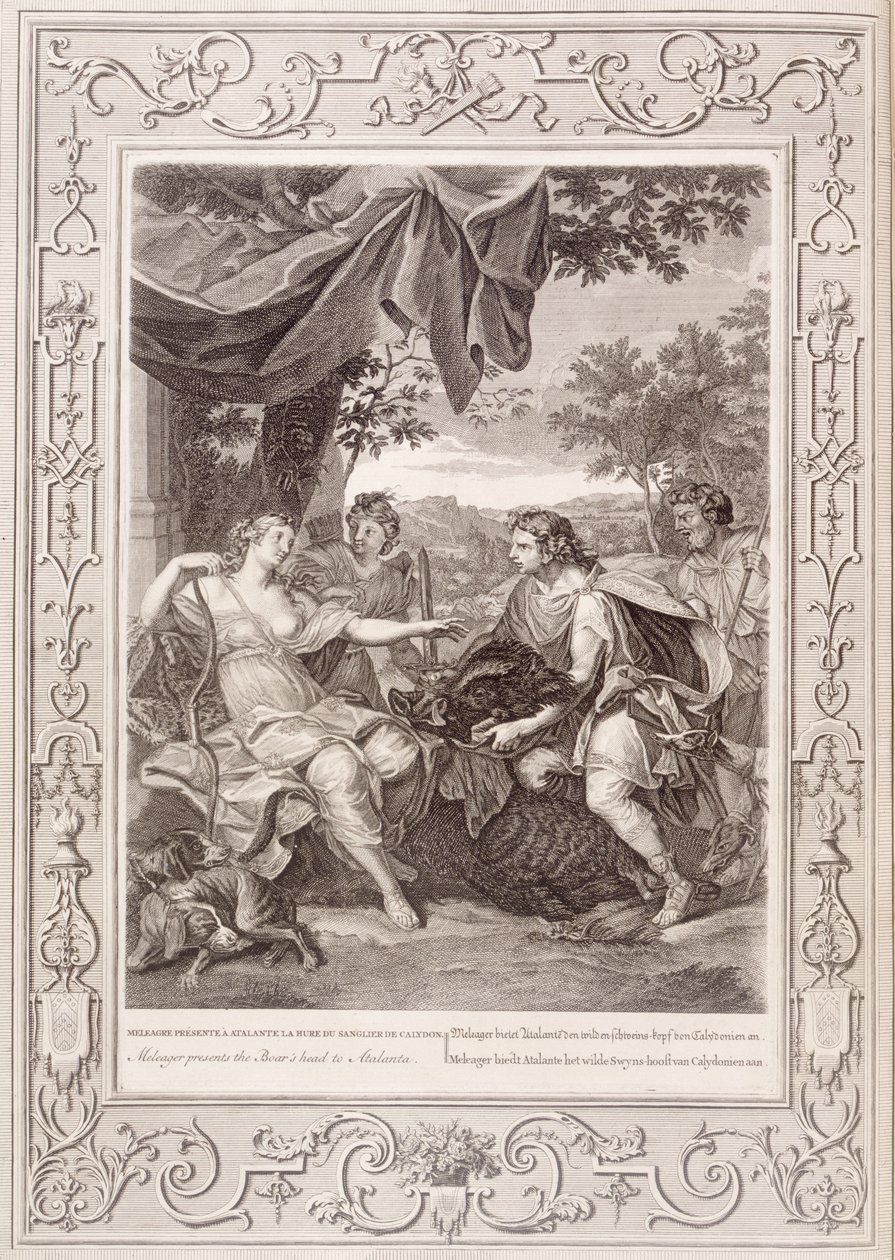 Meleager daruje Atalantě kančí hlavu, 1731 od Bernard Picart