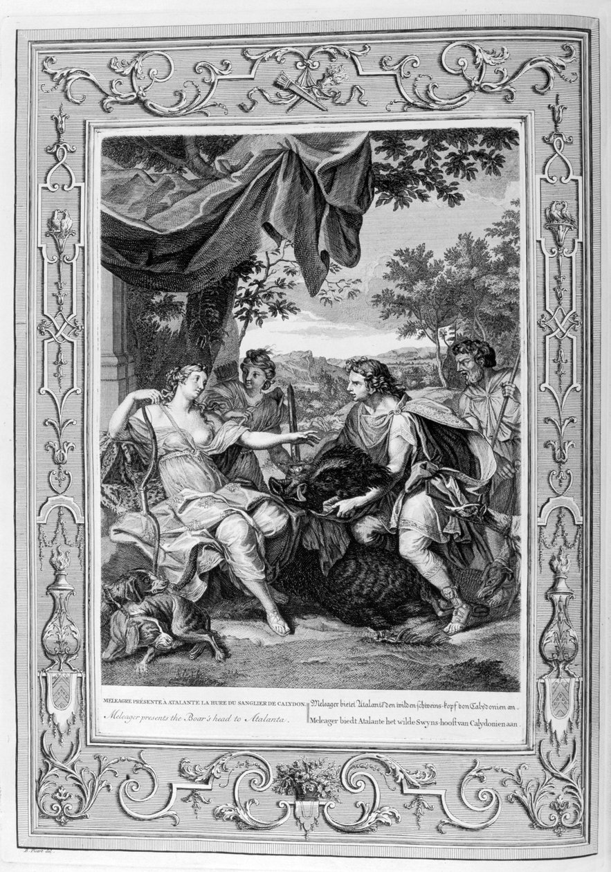Meleager představuje kance hlavu do Atalanty, 1733 od Bernard Picart