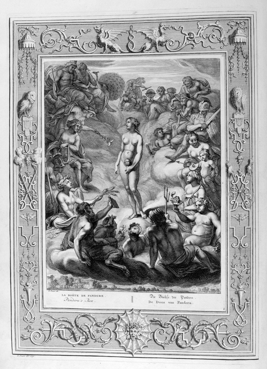 Pandořina skříňka, 1733 od Bernard Picart