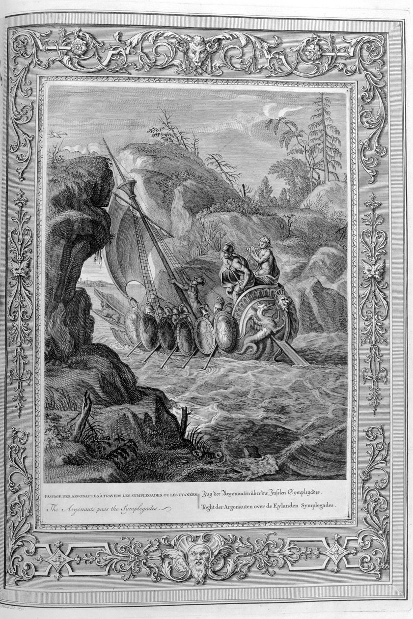 Průchod Argonautů přes Symplegades, Hellespont, 1733 od Bernard Picart