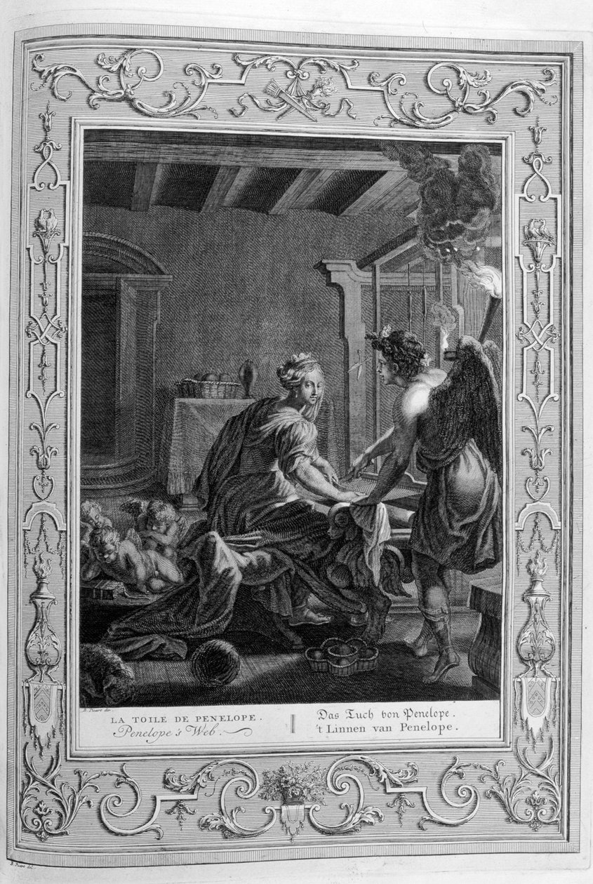 Penelope at Her Loom, 1733 od Bernard Picart