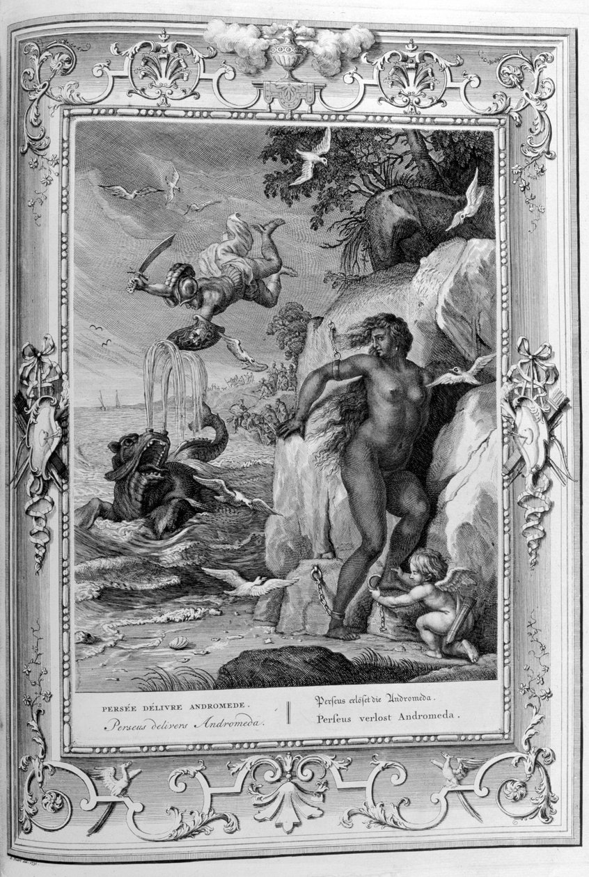 Perseus vysvobodí Andromedu z mořské příšery, 1733. od Bernard Picart