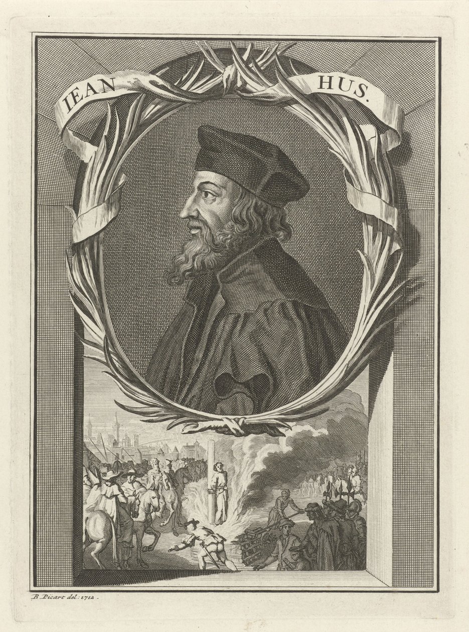 Portrét Jana Husa, 1712 od Bernard Picart