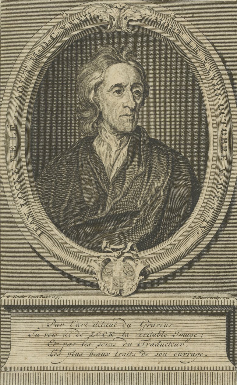 Portrét lékaře a filozofa Johna Locka 1632-1704, 1721. od Bernard Picart
