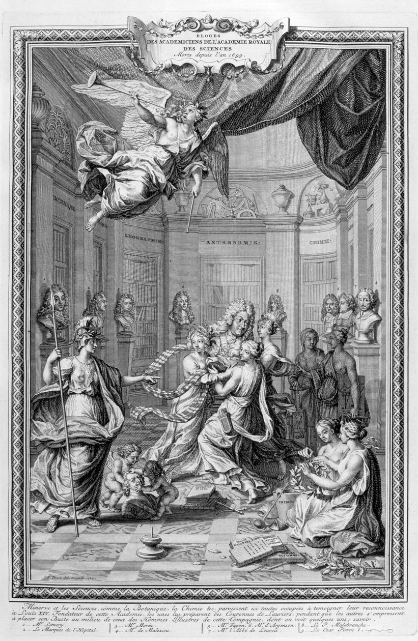 Chvála akademiků Královské akademie věd... 1728 od Bernard Picart