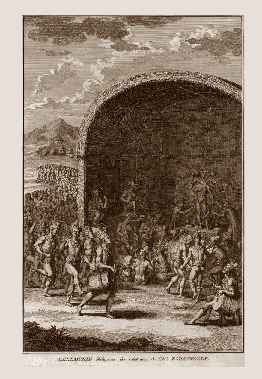 Náboženský obřad obyvatel ostrova Hispaniola, c1721. od Bernard Picart