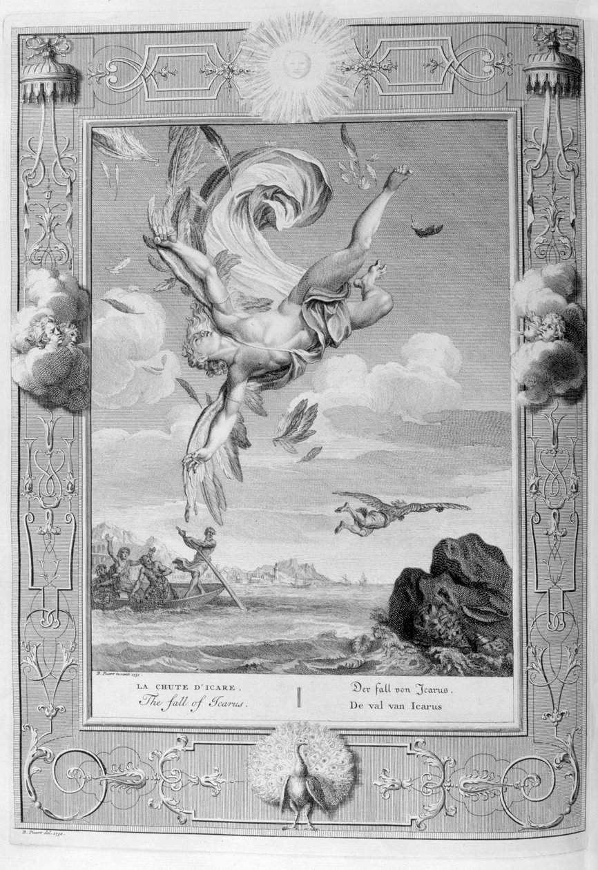Ikarův pád, 1733 od Bernard Picart