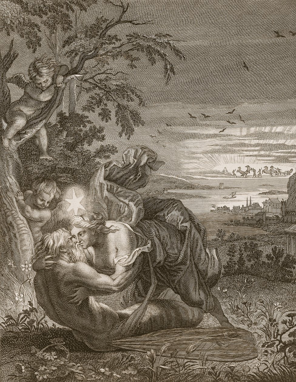 Tithonus, manžel Aurory, proměněný v kobylku, 1731 od Bernard Picart