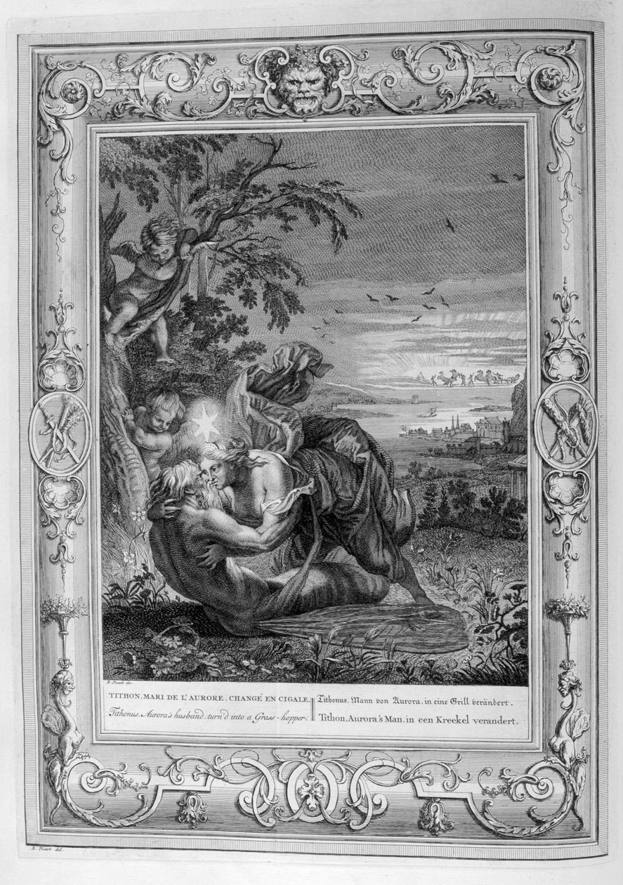 Titon a Aurora (rytina) od Bernard Picart