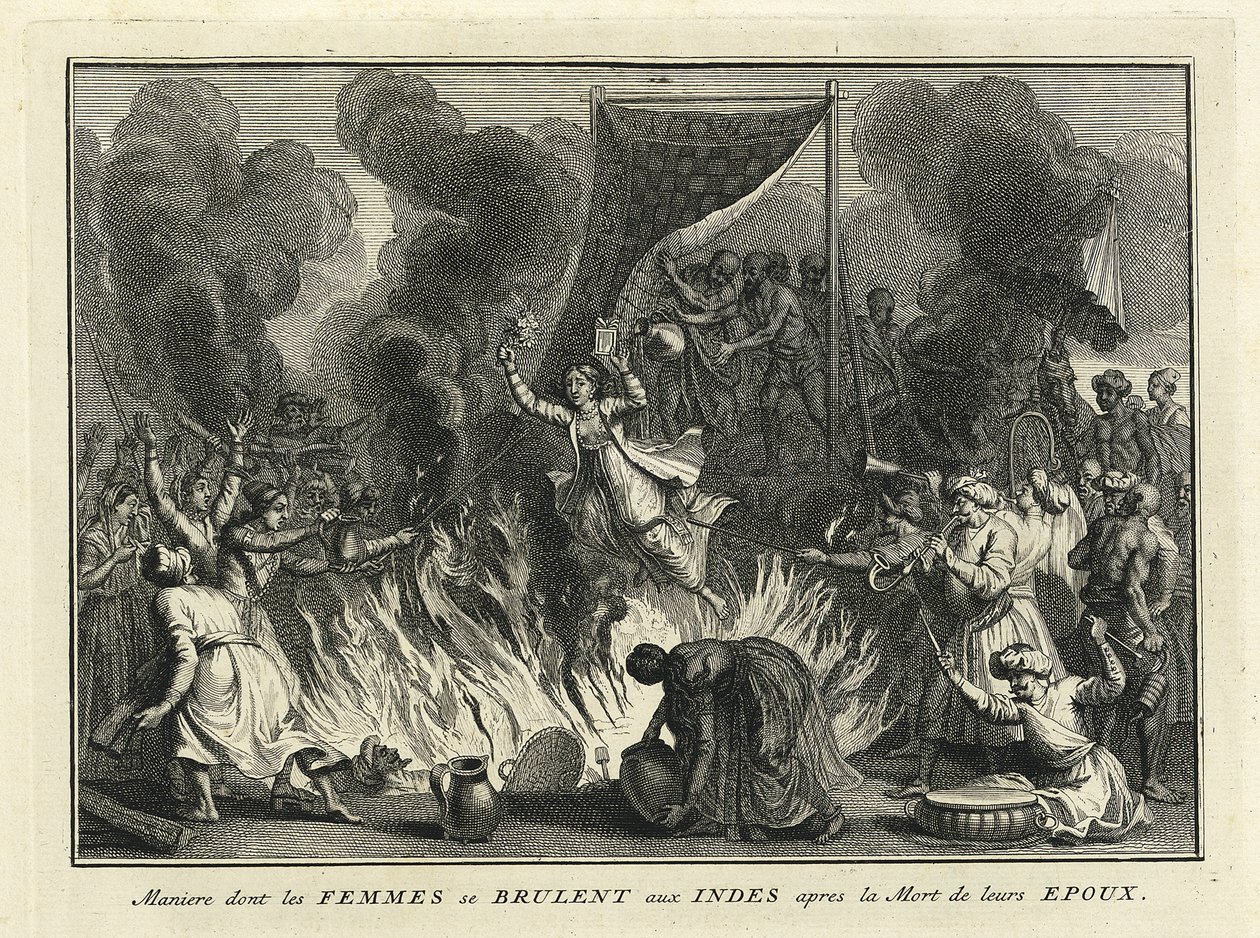 Pálení vdov v Indii, 1728 od Bernard Picart